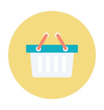 Alışveriş sepeti renkli vektör simgesi 