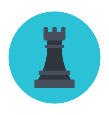 Satranç kalesi renkli vektör simgesi 