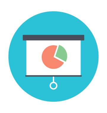 İş sunu renkli vektör simgesi 