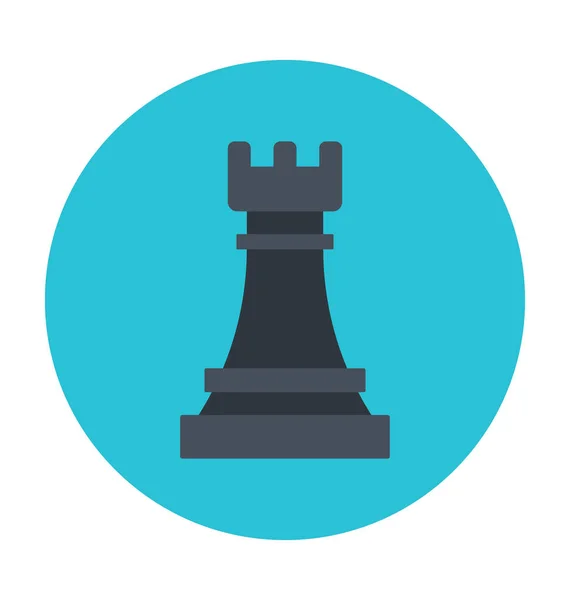 Schach Turm Farbiges Vektor Symbol — Stockvektor