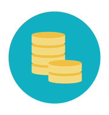 Sikke yığını renkli vektör simgesi 