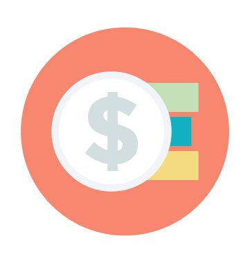 Dolar işareti renkli vektör simgesi 