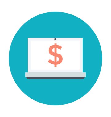 Online kazanç renkli vektör simgesi 