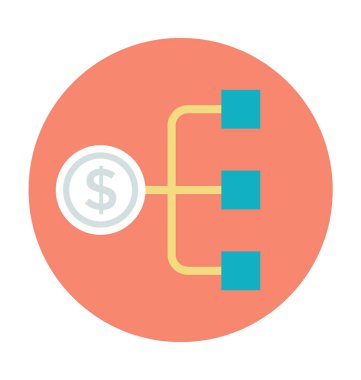 Doları hiyerarşi renkli vektör simgesi