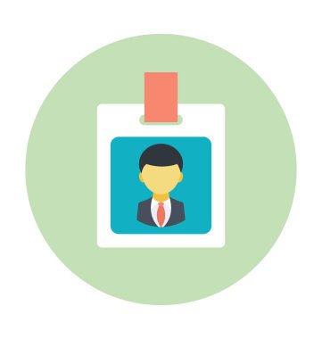 Kimlik kartı renkli vektör simgesi 