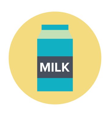 Süt konteyner renkli vektör simgesi