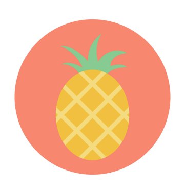 Ananas renkli vektör simgesi