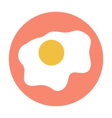 Kızarmış yumurta renkli vektör simgesi