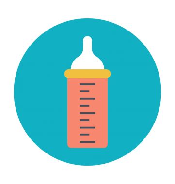 Bebek şişe renkli vektör simgesi