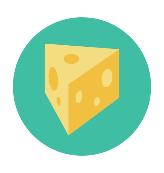 Cheese Colored Vector Icon — Stock Vector