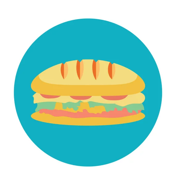 Burger Färgad Vektor Icon — Stock vektor