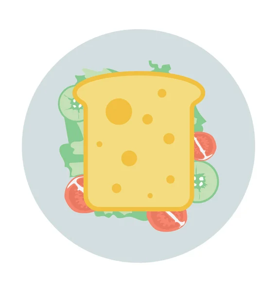 Toast Icône Vectorielle Colorée — Image vectorielle
