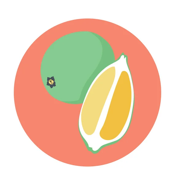 Limon Dilimi Renkli Vektör Simgesi — Stok Vektör