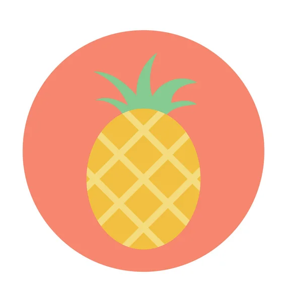 Icône Vectorielle Couleur Ananas — Image vectorielle