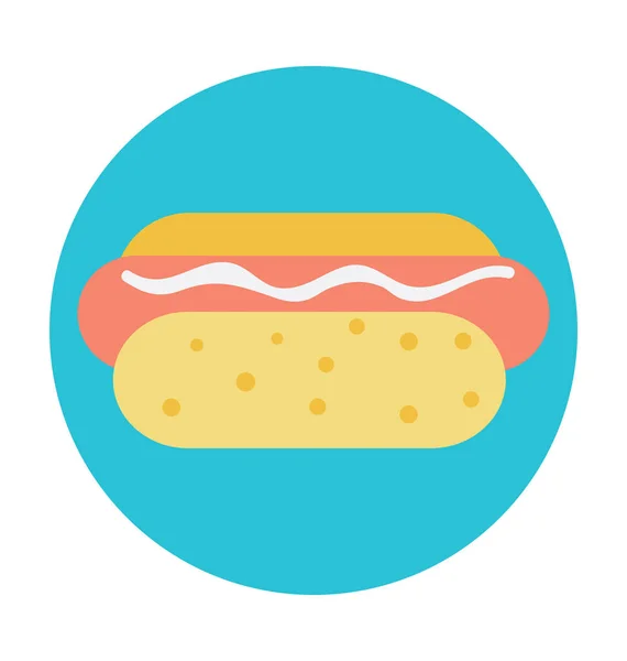 Hot Dog Colored Vector Icon — Stock Vector