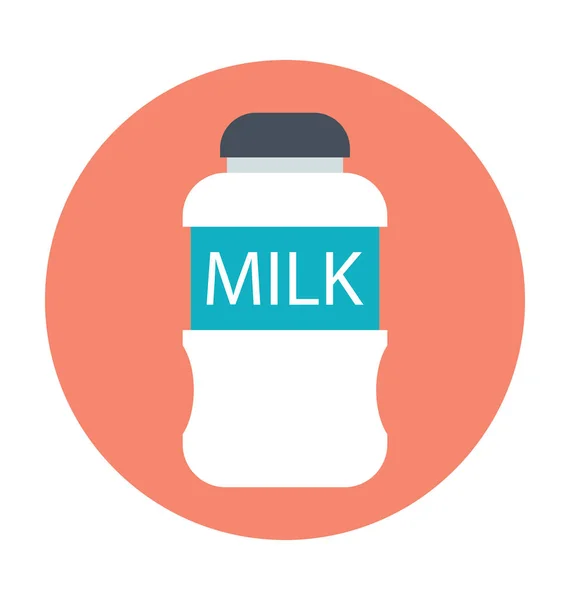 Mjölk Flaska Färgad Vektor Symbol — Stock vektor