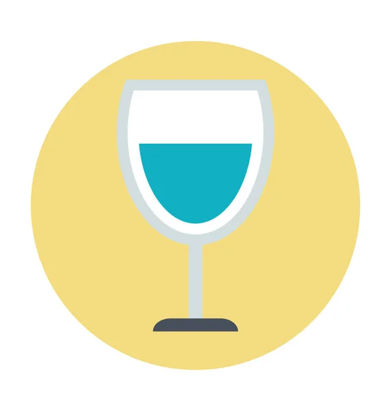 Wine Glass Colored Vector Icon — Stock Vector