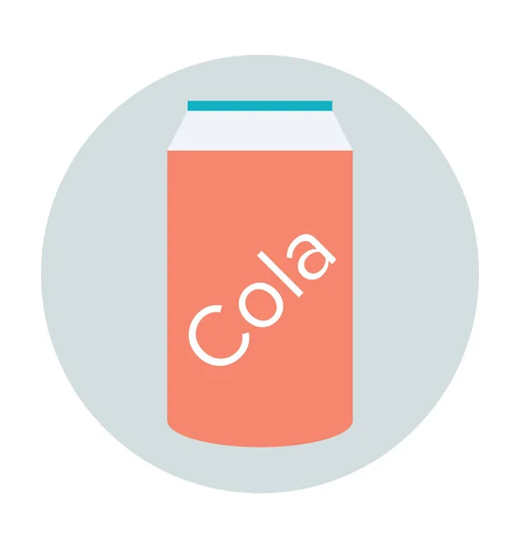 Cola Tin Colored Vector Icon — Stock Vector