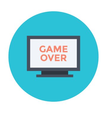 Oyun bitti renkli vektör simgesi