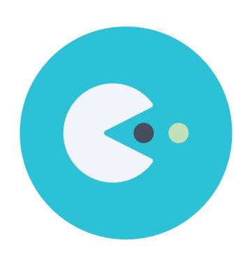Pacman oyunu renkli vektör simgesi