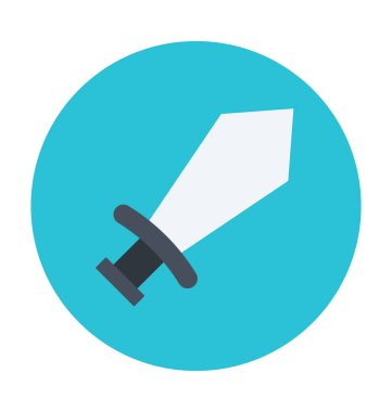 Kılıç renkli vektör simgesi