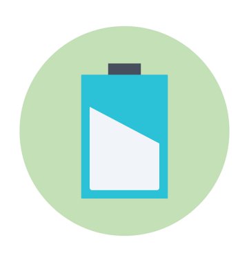 Yarım pil renkli vektör simgesi