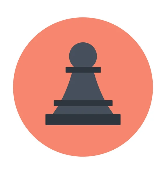 Chess Pawn Colored Vector Icon — Stock Vector