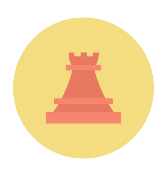 Schach Turm Farbiges Vektor Symbol — Stockvektor