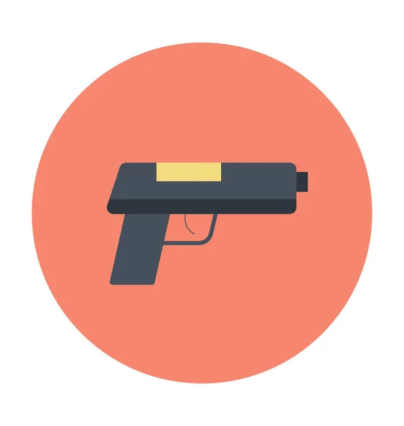 Pistola Color Vector Icono — Vector de stock