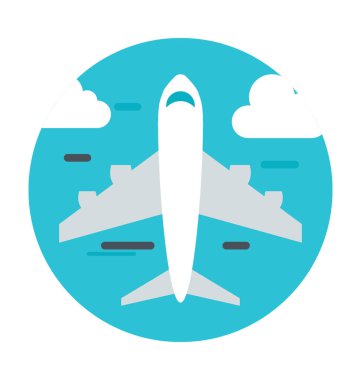 Uçak renkli vektör simgesi