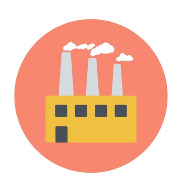 Fabrika renkli vektör simgesi