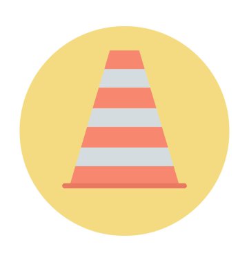 Trafik koni renkli vektör simgesi 