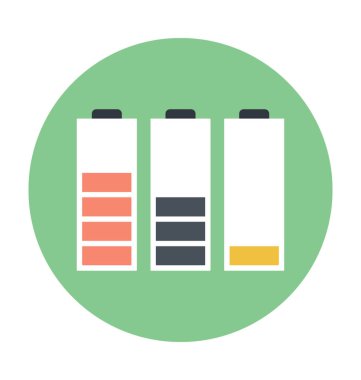 Pil renkli vektör simgesi