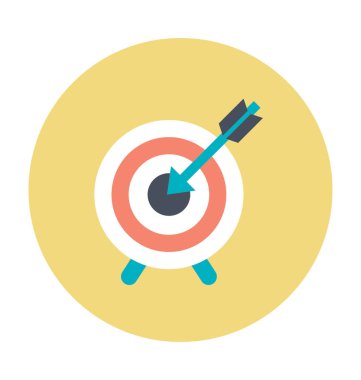 Okçuluk hedef renkli vektör simgesi