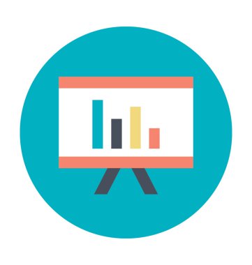 Projeksiyon ekran renkli vektör simgesi