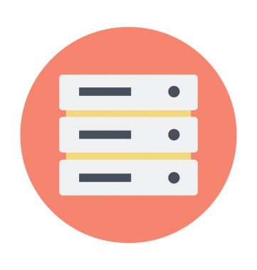 Sunucu barındırma renkli vektör simgesi