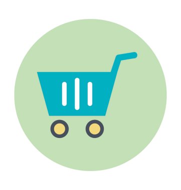 Alışveriş arabası renkli vektör simgesi 