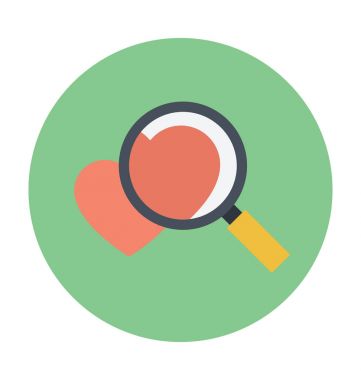 Aşk renkli vektör simge arama