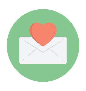 Aşk mektubu renkli vektör simgesi