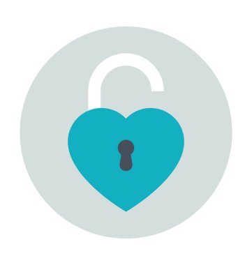 Kalp renkli vektör simgesi kilidini