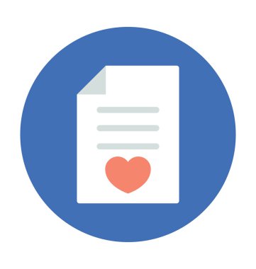 Aşk mektubu renkli vektör simgesi