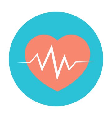 Kalp atışı renkli vektör simgesi