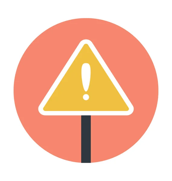 Warning Colored Vector Icon — Stock Vector