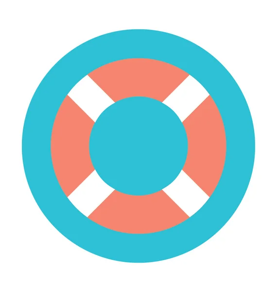 Life Ring Colored Vector Icon — Stock Vector