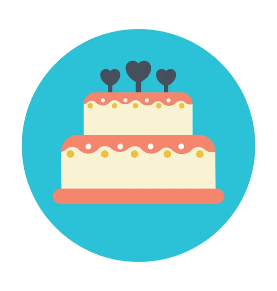 Gâteau Couleur Vectoriel Icône — Image vectorielle
