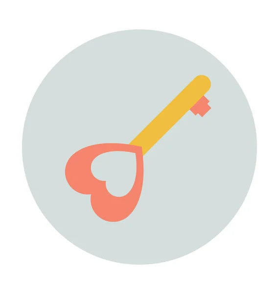 Szív Kulcsfontosságú Színes Vector Icon — Stock Vector