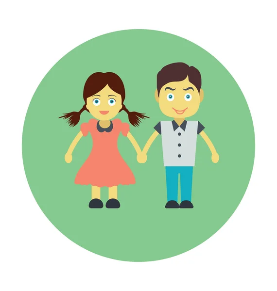 Couple Colored Vector Icon — Stock Vector