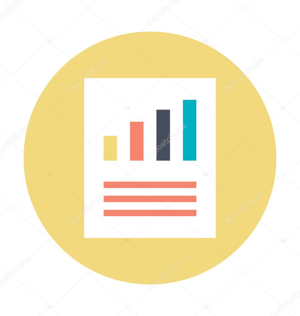 Chart Sheet  Colored Vector Icon