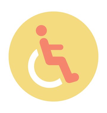 Handikap renkli vektör simgesi