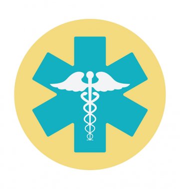 Caduceus renkli vektör simgesi
